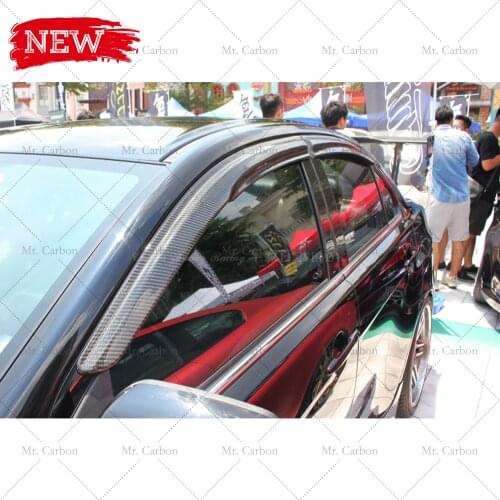 FOR EVOLUTION 10 LANCER EX CARBON FIBER WIND DEFLECTOR TRIM BODY KIT TUNING PART FOR EVO X 10 CARBON RAIN EYEBROW RACING 4PCS