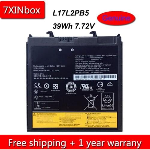 7XINbox 39Wh 7.72V 4920mAh Genuine L17L2PB5 L17M2PB5 Battery For Lenovo V330-14IKB 15 2ICP6/55/90 Series DVD Ultrabay