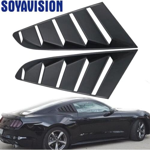 Black Car Side ABS Deflector Vent Window Louver Side Scoop Louver Cover Trim Sticker Fit For Ford Mustang 2015 2016 2017 2018