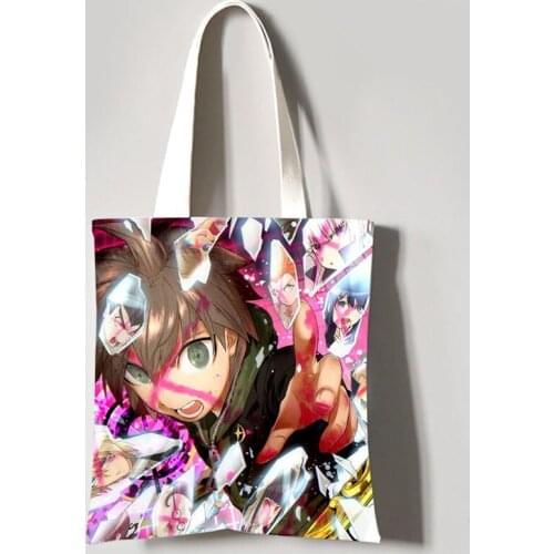 Danganronpa V3 shopping bag All color printed canvas cotton shopper jute bag Naegi Makoto bag Shoulder Bag
