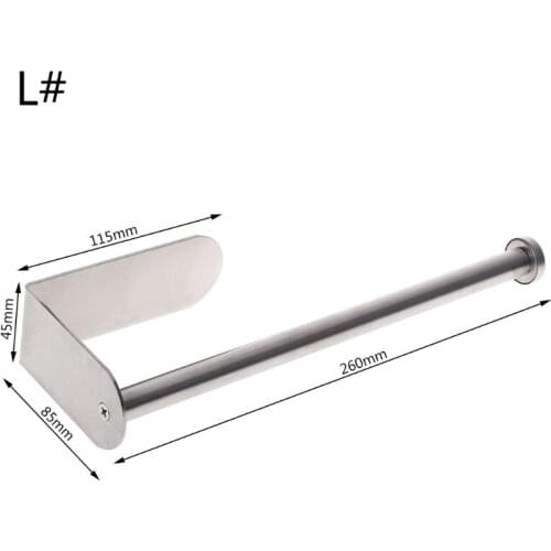 European Style Adhesive Vertical Paper Towel Holder Stainless Steel Wall Mount Bathroom Kitchen Toilet Tissue Roll Storage