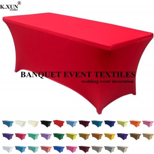 Cheap Price Rectangle Spandex Table Cover Lycra Tablecloth For Wedding Event Party Banquet Decoration