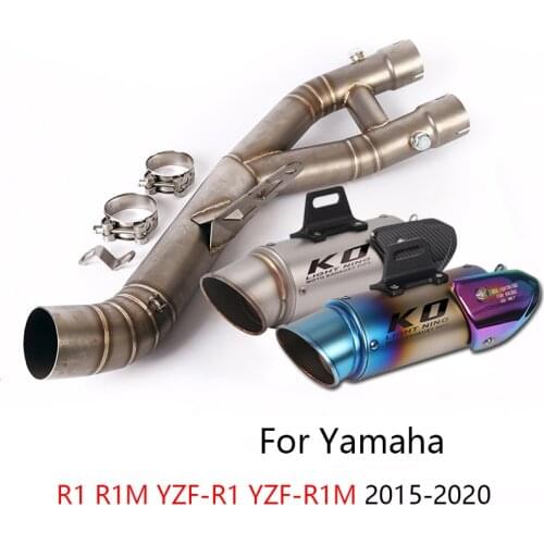 For Yamaha R1 YZF-R1 2015-2020 Exhaust Pipe Motorcycle Slip-on Mid Link Tube 61mm Muffler Escape Removable DB Killer R1M YZF-R1M
