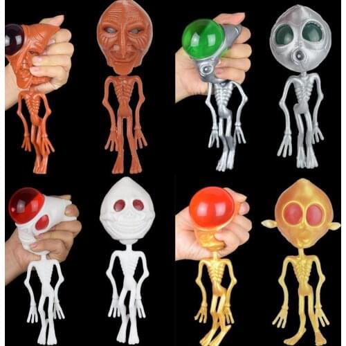1Pcs Decompress Vent Toys Luminous Alien Antistress Relieve Gadget Toys Squeeze Soft Cute Funny Jokes Prank Gift For Adult Kids
