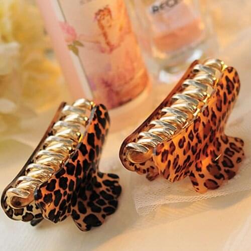 LNRRABC 2018 new Sale Women Acrylic Fashion Leopard Hair Clip Hair Claws Hair Accessories 4 Sizes