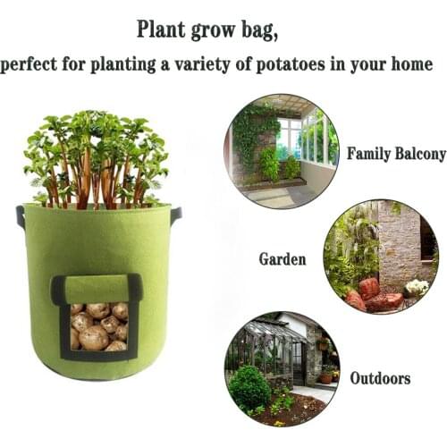 Grow Bags Non Woven Garden Thicken Plant Growth Bag Reusable Potato Carrot Garden Pots Planters Vertical Garden Bag seedling