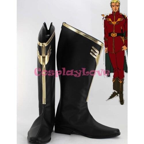 Mobile Suit Gundam Char Aznable Cosplay Shoes Boots Hand Made Custom-made For Halloween Christmas CosplayLove