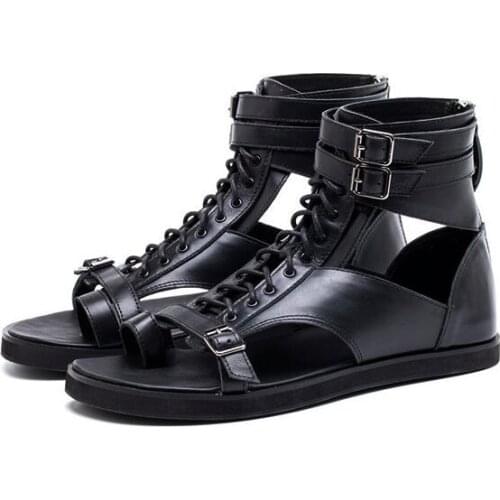 New summer fashion sandals for men toe leather casual comfortable Roman leather sandals for men beach shoes trend