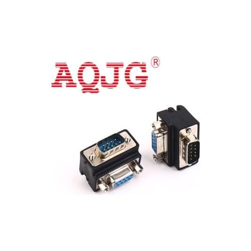 Ner RS232 DB9 Pin serial conversion head male to female DB9 male parent 90 degree adapter