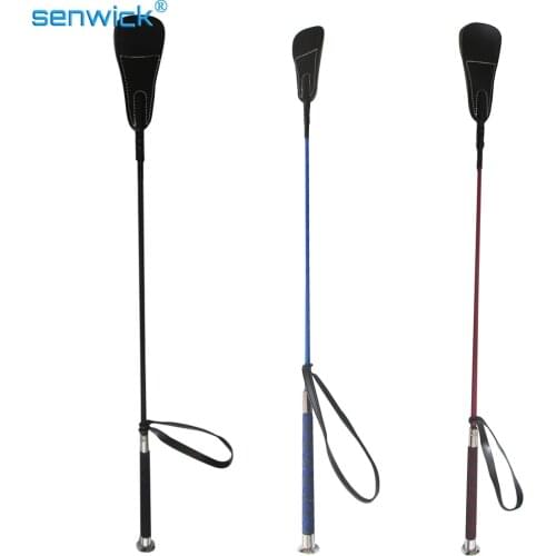 New Arrival 65CM Horse leather Riding Crops Horsewhip Horse Racing Equestrian supplies Knight equipment black blue Red