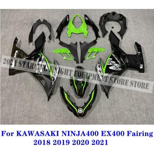 New ABS Motorcycle Whole Fairing Kit Fit For KAWASAKI NINJA 400 NINJA400 EX400 2018 2019 2020 2021Injection Bodywork Green Black