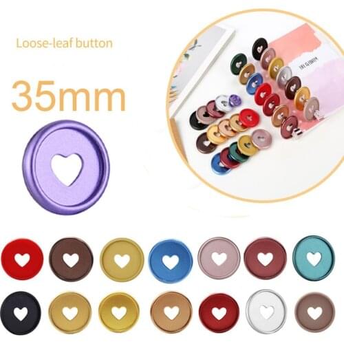 10PCS 35mm Colorful Heart Binder Rings Mushroom Hole Loose Leaf Ring Round Binding Plastic Disc Buckle Hoop DIY Binder Notebook