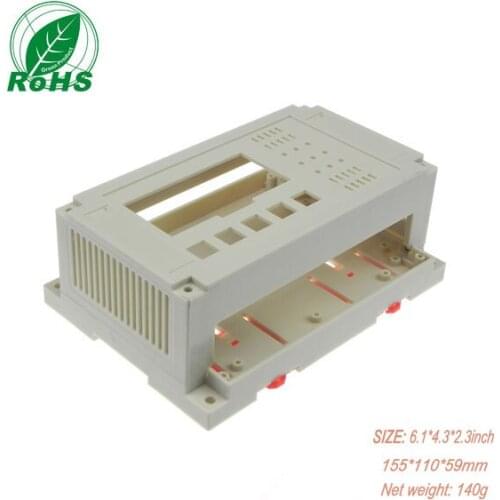 Plastic electronic enclosures din rail box for laser transmitter and receiver enclosure 155*110*59mm 6.10*4.33*2.32inch