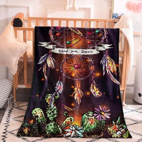 Dream catcher Bed Blanket Soft Flannel Blanket Warm for Beds Thow Blankets Camping Travel Mattress Home Decor
