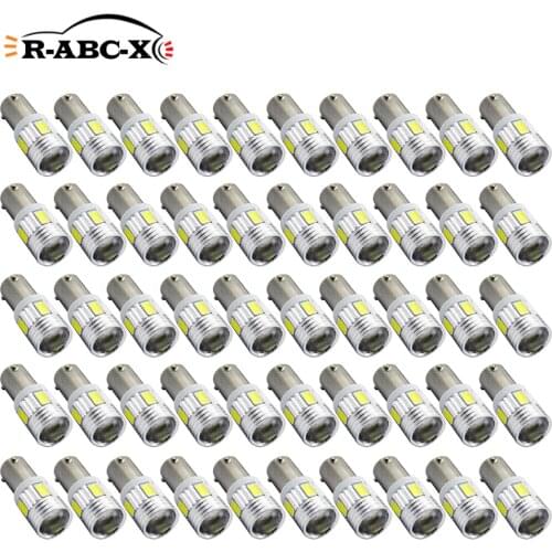 RUIANDSION Wholesale 50PCS BA9S T4W 12V BAX9S H6W BAY9S H21W Car Dome Light Door Parking Bulb Motorcycle Position Lamp 6000K