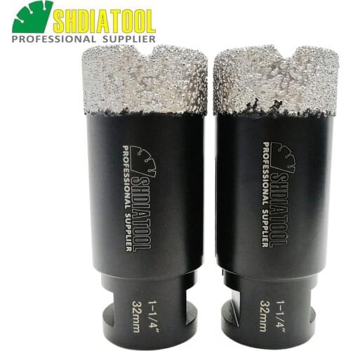 SHDIATOOL 2pcs 5/8-11 Thread Dia 1-1/4"/32mm Vacuum Brazed Diamond Core Bits Drill Bits Granite Marble Tile Concrete Hole Saw