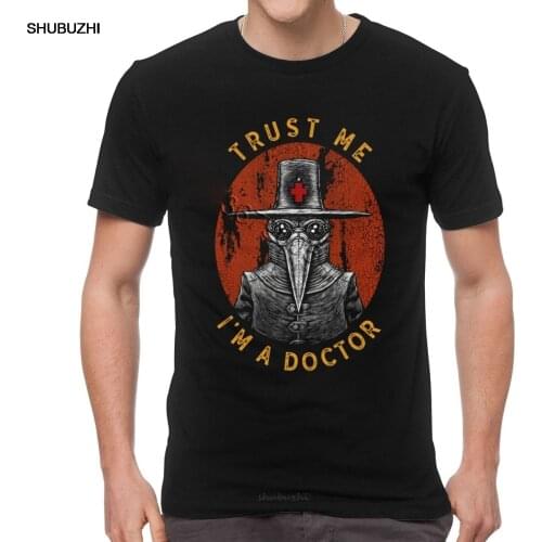 Humor Trust Me I'm A Doctor T Shirt Men Cotton Funny Harajuku T-shirt Short Sleeves Halloween Plague Doctor Tees Streetwear Tops