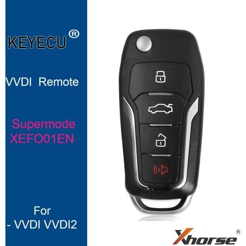 KEYECU Xhorse XEFO01EN Super Remote Key for Ford Style Flip 4 Buttons Built-in Super Chip