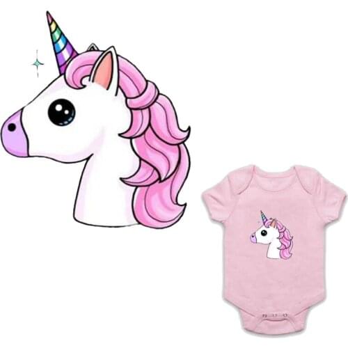 Parches iron stickers cute unicorn patch iron on transfer for clothing easy print heat vinyl transfer badge patches on clothes