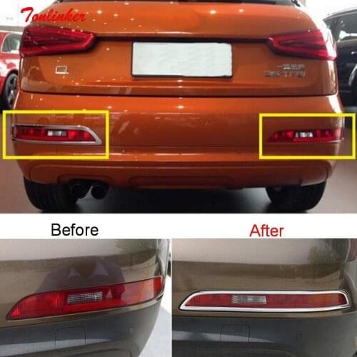Tonlinker Rear fog light Cover Stickers for AUDI Q3/Q5 2013-15 Car styling 2 PCS ABS Chrome Cover Stickers