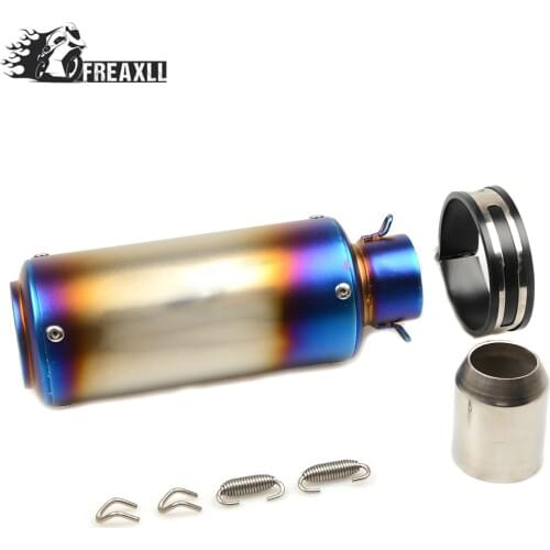 Universal 36-51MM 61MM Motorcycle Exhaust Pipe With Muffler Moto Bike Pot Escape For husqvarna yamaha ybr 125 mv agusta benelli