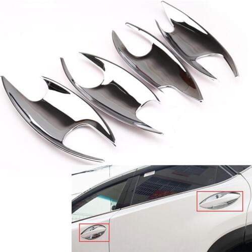YAQUICKA 4Pcs Car Exterior Door Handle Bowl Cover Styling Sequin Mouldings Trim For Lexus NX NX200 NX200T NX300H 2015 Chrome