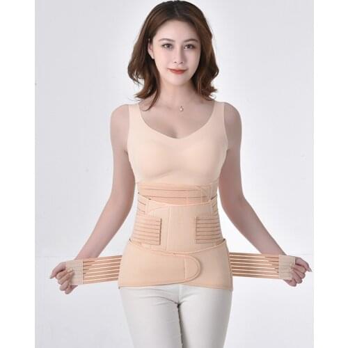 Womens Postpartum Belly Band Suit 3 in 1 Support Recovery Belly Wrap Waist Maternity Belts Bone Strap Breathable Belly Band