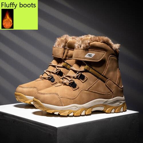 Snow boots Kids Children shoes for toddlers Girls' boots rubber booties Winter boy Ankle platform Womens high platform