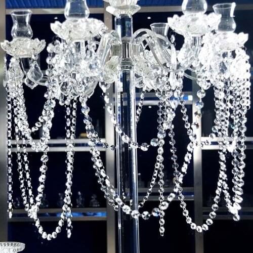 1M New Bead Hanging Crystal Clear Acrylic Beads Garland Chandelier Hanging Wedding Decor Supplies STTA889