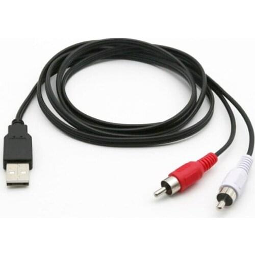 High Quality Dual RCA Male To USB Male A Composite Adapter Audio Video Data Extension Cable 1pc
