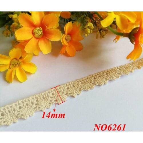 10 Yards/lot 1.4CM 100% Cotton Lace Ribbon Sewing Tape Beige Lace Webbing Lace Trim Garment Accessories