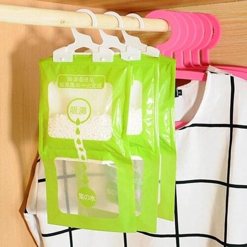 3Pcs Home Wardrobe Hanging Moisture Absorption Bag Cabinet Dehumidifier Pouch Drying Agent Hygroscopic Anti-Mold Desiccant Bags