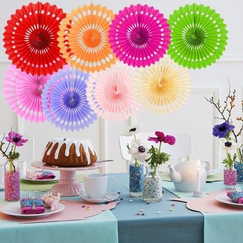 5pcs 20cm/25cm/30cm Tissue Paper Cut-out Paper Fans Pinwheels Hanging Flower Crafts Baby Showers Wedding Birthday Party Festival