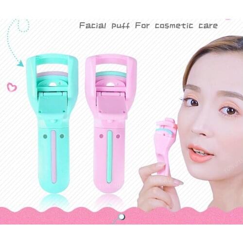 60pcs/lot DIY Plastic Multi Facial Puff For Cosmetic Care Portable Magic Eyelash Curler Makeup Cosmetic Tools Accessory HA1856
