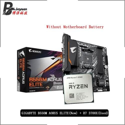 AMD Ryzen 7 3700X R7 3700X Original Used CPU + GA B550M AORUS ELITE New Motherboard Suit Socket AM4 All new but without cooler
