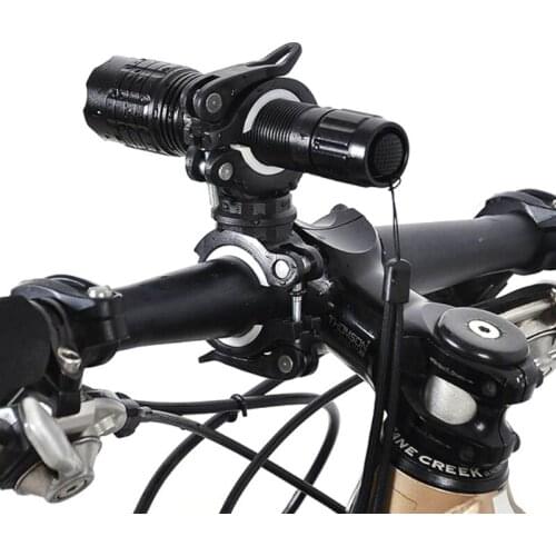 New Cycling Bike Bicycle 360 Degree Rotating Light Holder LED Front Flashlight Lamp Clip Stand Bike Handlebar Torch Mount