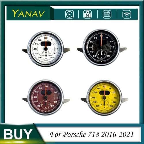 For Porsche 718 2016-2021 Dashboard Interior Compass Time Electronic Instrument Clock Car Stopwatch