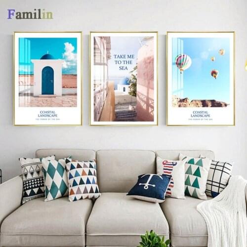 Canvas Painting Nordic Minimalist Building Landscape Door Wall Art Posters and Prints Modern Decoration Pictures Living Room