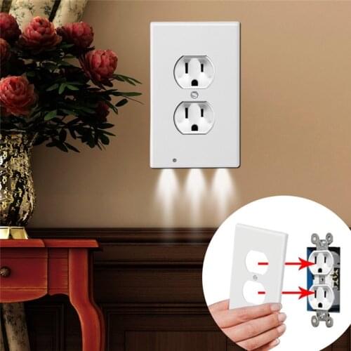 Intelligent Auto Switch Socket Us Wall Electric Socket LED Light Sensor Socket Wall Outlet Charger Plates 2 Plug Sockets