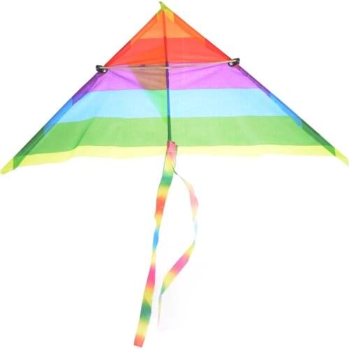 Hot Rainbow Kite Long Tail Nylon Outdoor Toys For Children Kids Kites Stunt Kite Surf without Control Bar and Line Baby Toys