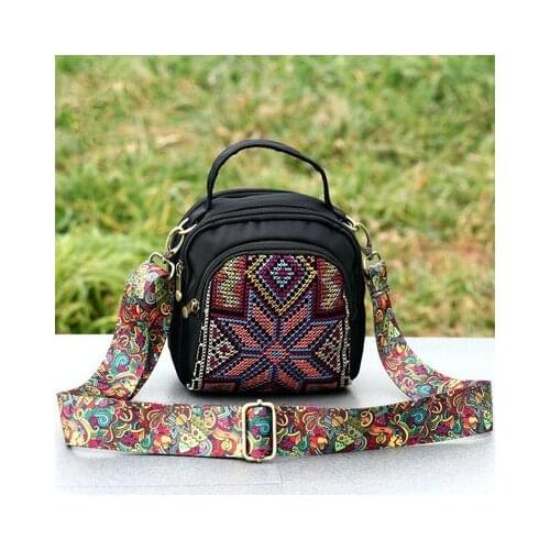 New coming national embroidery mini shopping handbag!Nice bohemian floral prints women casual shoulder bag Hot multi-use Carrier