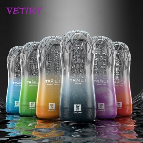 VETIRY Male Masturbator Cup Soft Pussy Sex Toys Transparent Vagina Endurance Exercise Sex Products Vacuum Pocket Cup for Men