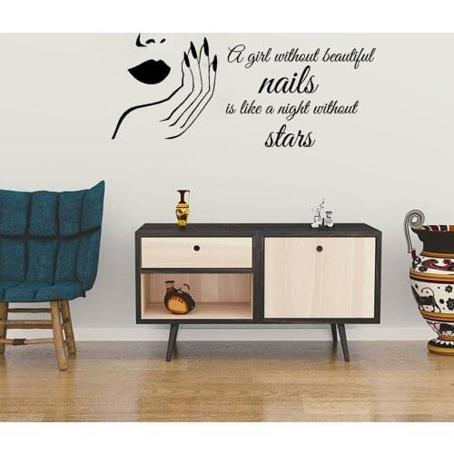 Nail Salon Wall Stickers Quote Art Wall Decals Beauty Shop Room Decorative Beauty Salon Master Polish Wallpaper DW11555