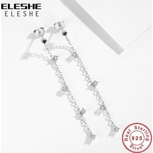 New Trendy 925 Sterling Silver Long &Tassel Drop Earrings for Women silver 925 Jewelry Wedding Engagement Gift 2020