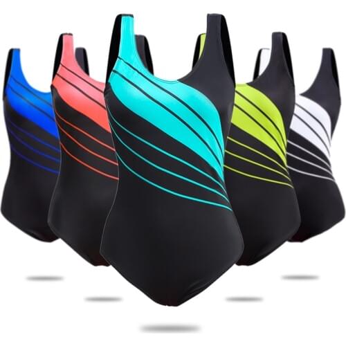 2020 New Professional Sport Print Neno Yellow One Piece Swimsuit Women Plus Size XXXL Swimwear Sexy Backless Beach Bathing Suit