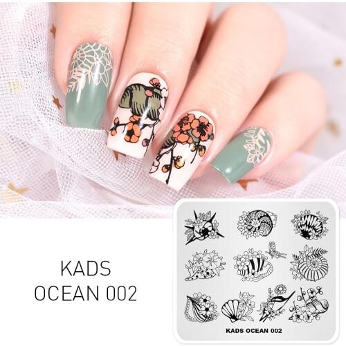 Nail stamping plate sea snail flower Design nail Stamping Plates Template Manicure Nail Art Stamp Image Plate Set