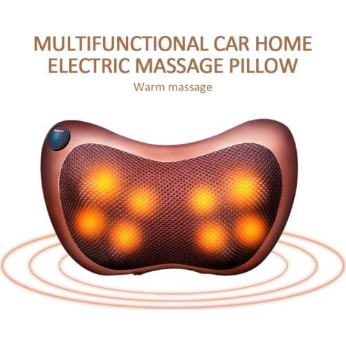 Neck Massage Pillow Shiatsu Vibrator Shoulder Back Heating Kneading Infrared Therapy Electric Neck Massager Health Care