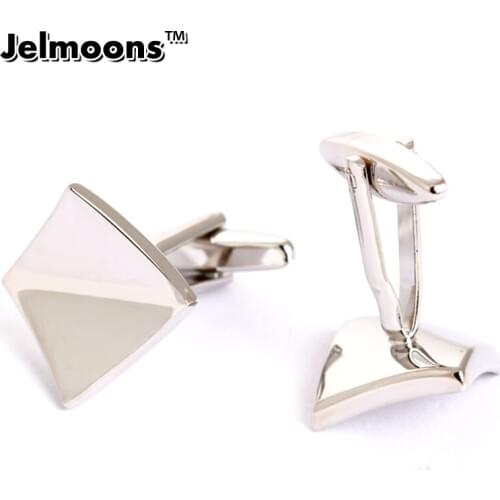 Silver cufflinks fashion mens cufflinks rectangle shape business cuff links