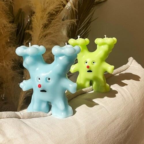 3D cute little monster candle silicone mold creative aroma plaster home decoration handmade aroma candle soap making tool