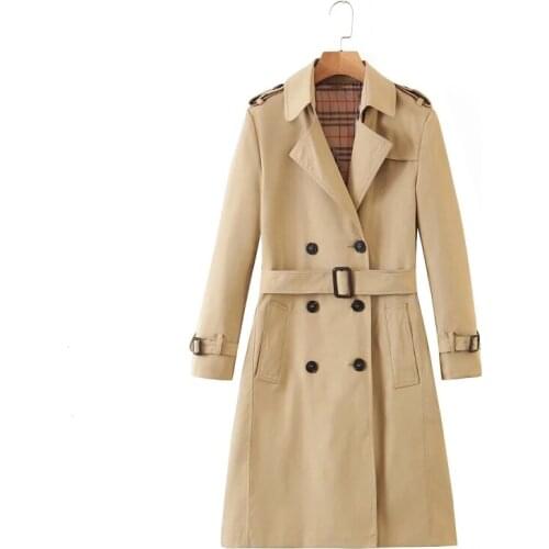SLMDWOMAN Women's Double Breasted Trench Coats